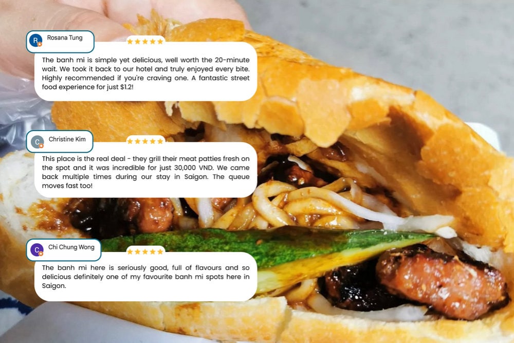 The small banh mi cart receives plenty of praise from customers for its delicious flavors 